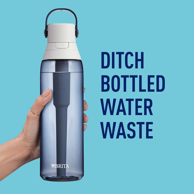 BRITA Hard-Sided Plastic Premium Filtering Water Bottle, BPA-Free, Reusable, Replaces 300 Plastic Water Bottles, Filter Lasts 2 Months or 40 Gallons, Includes 1 Filter, Night Sky - 26 oz. - Image 5