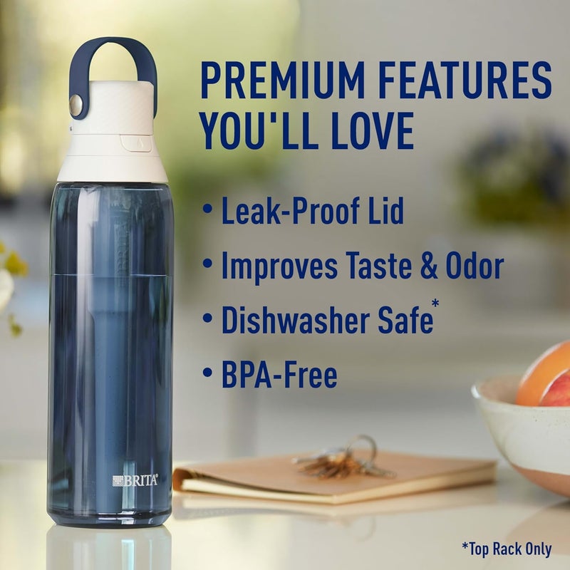 BRITA Hard-Sided Plastic Premium Filtering Water Bottle, BPA-Free, Reusable, Replaces 300 Plastic Water Bottles, Filter Lasts 2 Months or 40 Gallons, Includes 1 Filter, Night Sky - 26 oz. - Image 3