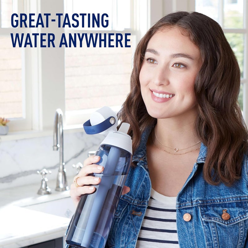 BRITA Hard-Sided Plastic Premium Filtering Water Bottle, BPA-Free, Reusable, Replaces 300 Plastic Water Bottles, Filter Lasts 2 Months or 40 Gallons, Includes 1 Filter, Night Sky - 26 oz. - Image 4