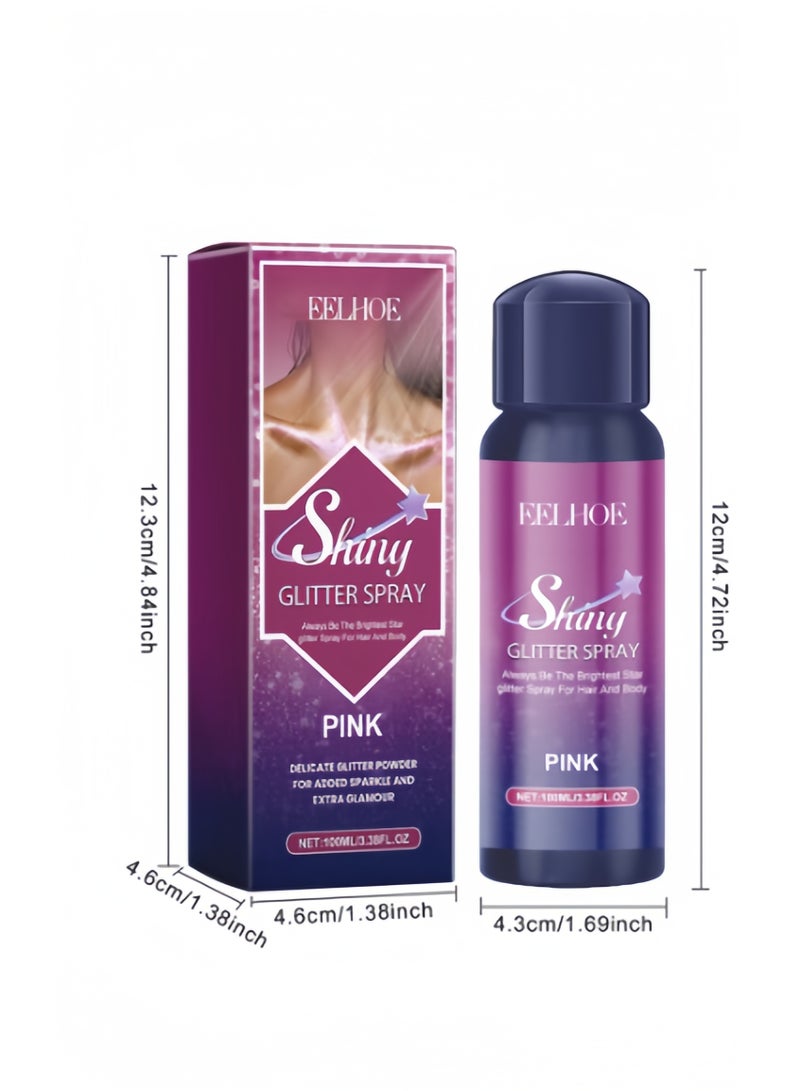 EELHOE [EELHOE] Colorful Body Glitter Spray - Instant Highlight Shine, Must-Have for Parties and Festivals, Collarbones Essentials, Easy to Remove, No Wash Needed, Long-Lasting Sparkle - Image 3