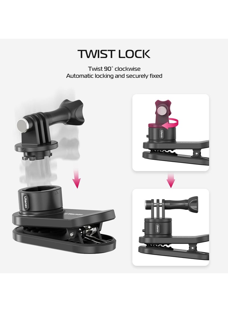 Ulanzi ULANZI CO62 Go Quick II Backpack Strap Mount – Quick-Release Shoulder Strap Clip for Action Cameras (GoPro, DJI, Insta360) – Hands-Free POV Mount for Travel, Hiking, Vlogging  - Image 4