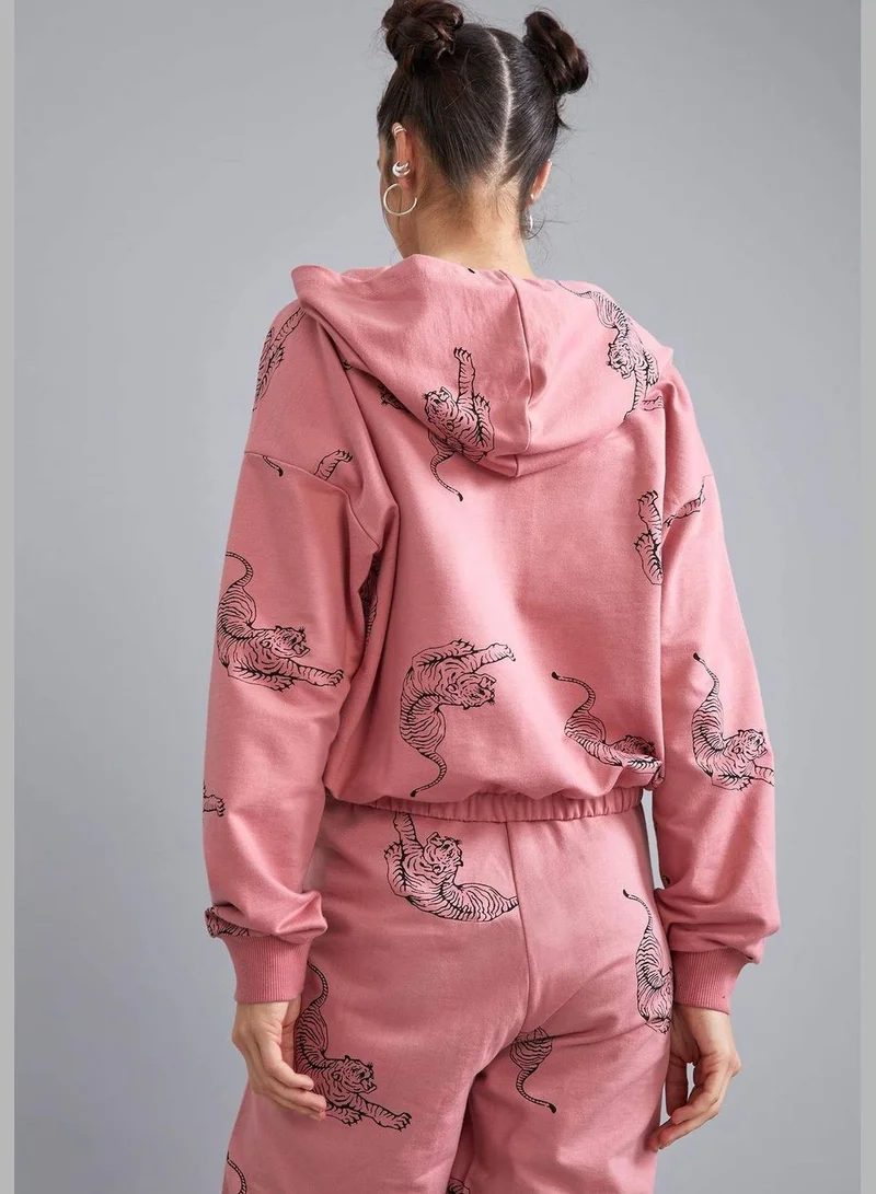 DeFacto Woman Knitted Regular Fit Hooded Sweat Shirt