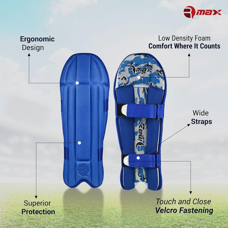 RMAX حماية الساق لحارس المرمى من EVA والقطن بحجم كامل، خفيفة الوزن لحارس المرمى / حراس الساق / وسادات للرجال / المراهقين / البالغين (أزرق ملكي) - Image 4