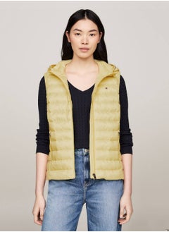 TOMMY HILFIGER Women's Curve Signature Tape Padded Lightweight Vest -  Recycled polyester, Yellow  - Image 1