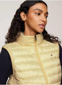 TOMMY HILFIGER Women's Curve Signature Tape Padded Lightweight Vest -  Recycled polyester, Yellow  - Image 5