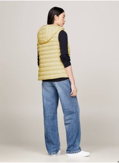 TOMMY HILFIGER Women's Curve Signature Tape Padded Lightweight Vest -  Recycled polyester, Yellow  - Image 3