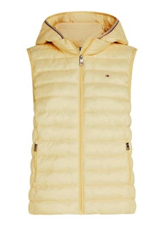 TOMMY HILFIGER Women's Curve Signature Tape Padded Lightweight Vest -  Recycled polyester, Yellow  - Image 2