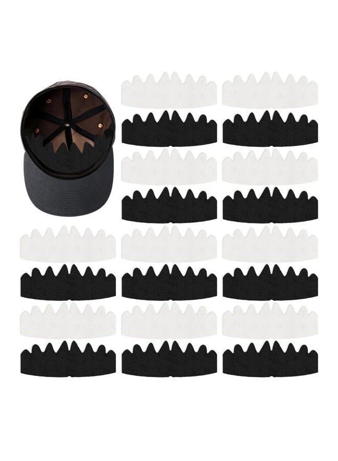 Creztail 20 PCS Baseball Caps Inserts, Felt Reusable & Washable hat liners sweat protection,sweat liners for baseball caps,hat shaper, hat insert to keep shape, golf hat sweat liner(Black & White) - Image 1