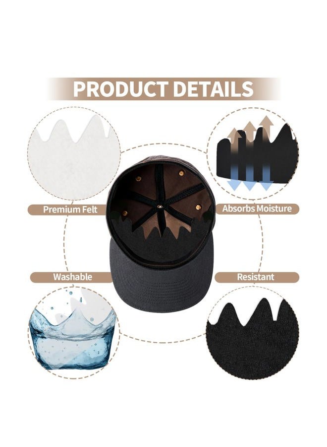 Creztail 20 PCS Baseball Caps Inserts, Felt Reusable & Washable hat liners sweat protection,sweat liners for baseball caps,hat shaper, hat insert to keep shape, golf hat sweat liner(Black & White) - Image 3
