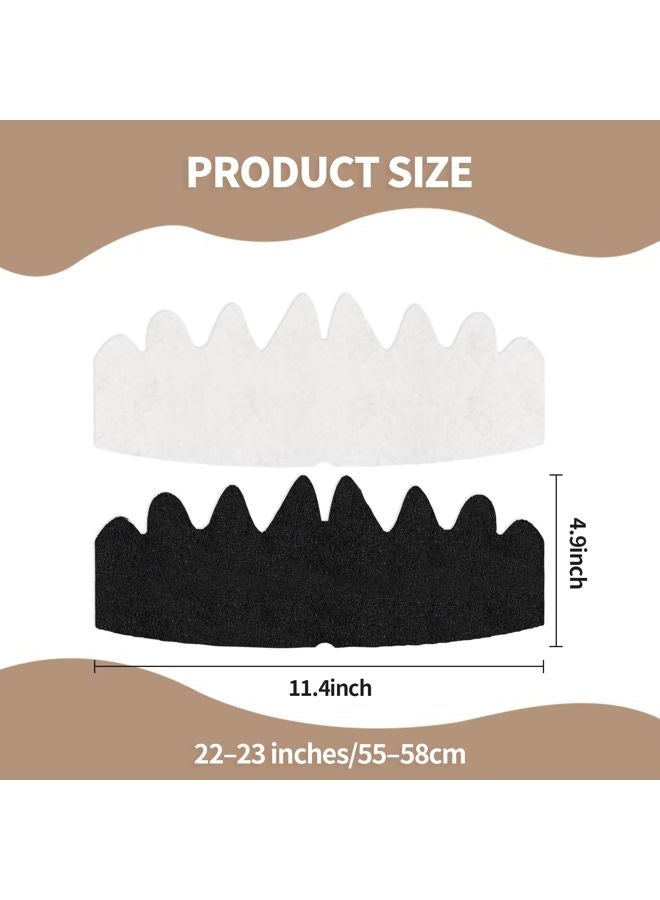 Creztail 20 PCS Baseball Caps Inserts, Felt Reusable & Washable hat liners sweat protection,sweat liners for baseball caps,hat shaper, hat insert to keep shape, golf hat sweat liner(Black & White) - Image 2