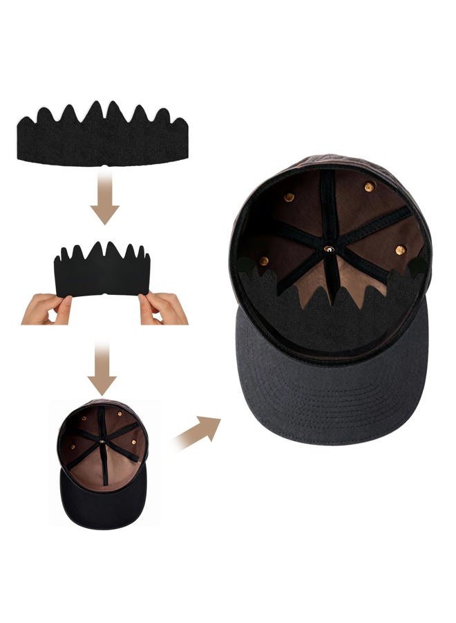 Creztail 20 PCS Baseball Caps Inserts, Felt Reusable & Washable hat liners sweat protection,sweat liners for baseball caps,hat shaper, hat insert to keep shape, golf hat sweat liner(Black & White) - Image 4