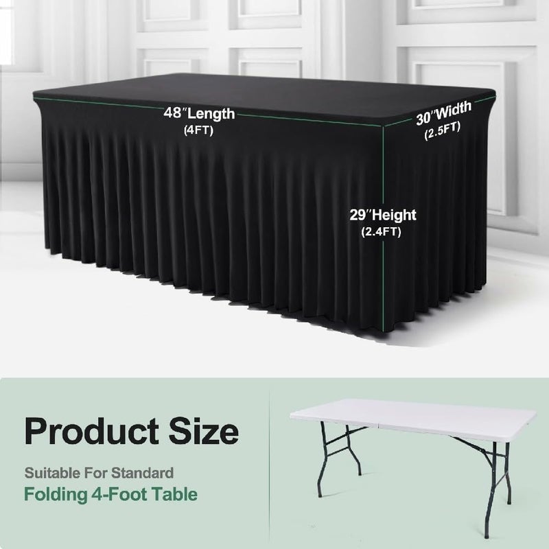 Rectangular Banquet Table Skirt, Suitable for Weddings, Baby Showers, and Birthday Parties(White,8ft(244x76x76cm)) - Image 4