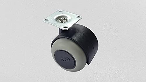 Castor wheel PU 200kg weight capacity 50mm diameter Heavy duty Caster for Furniture With plate Set of 4 BlackGrey  - Image 4