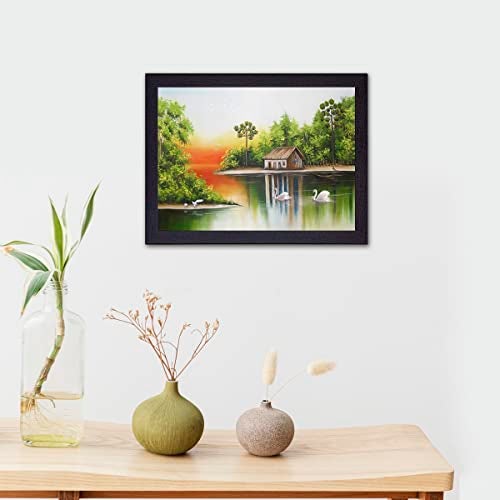 Masstone Wall Scenery for Living Room | Lake Scenery (35x28 CM) | Scenery for Wall With Frames | Painting for Wall Decor | Nature Scenery for Bedroom | Wall Paintings for Home Decorations - Image 4