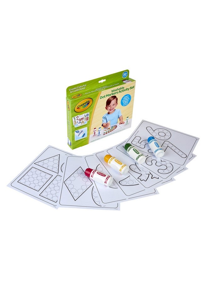 Crayola Washable Dot Markers Activity Set, 30 Toddler Coloring Pages & 4 Washable Markers, Dot Paints for Toddlers, Toddler Gifts, Ages 3+ - Image 2