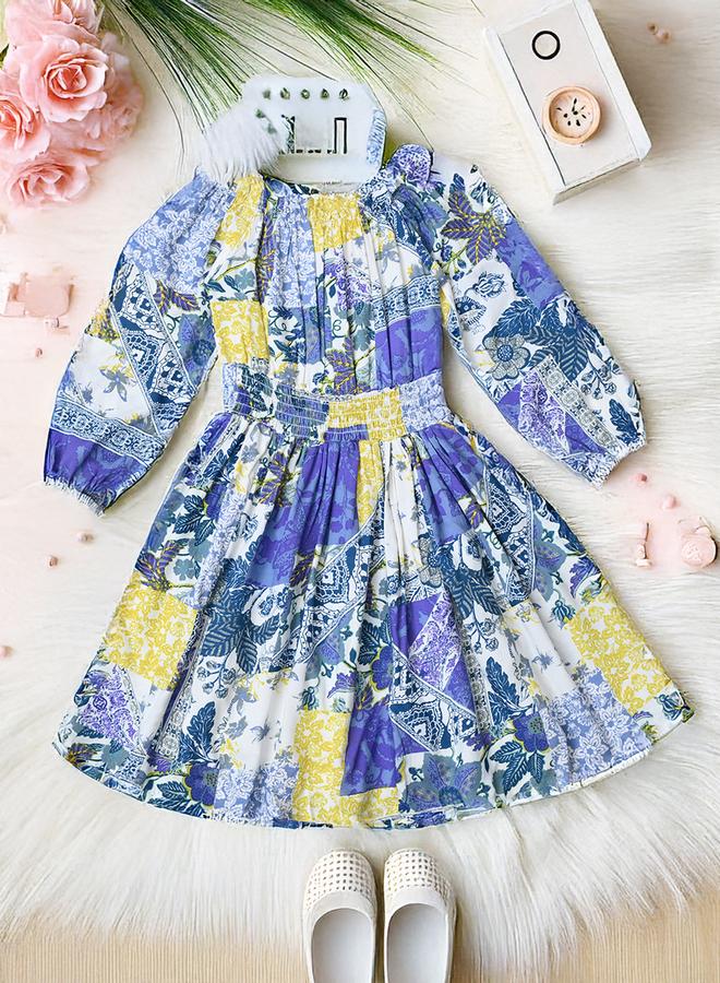 بيلا مودا فستان بطبعة مرقعة - Image 1