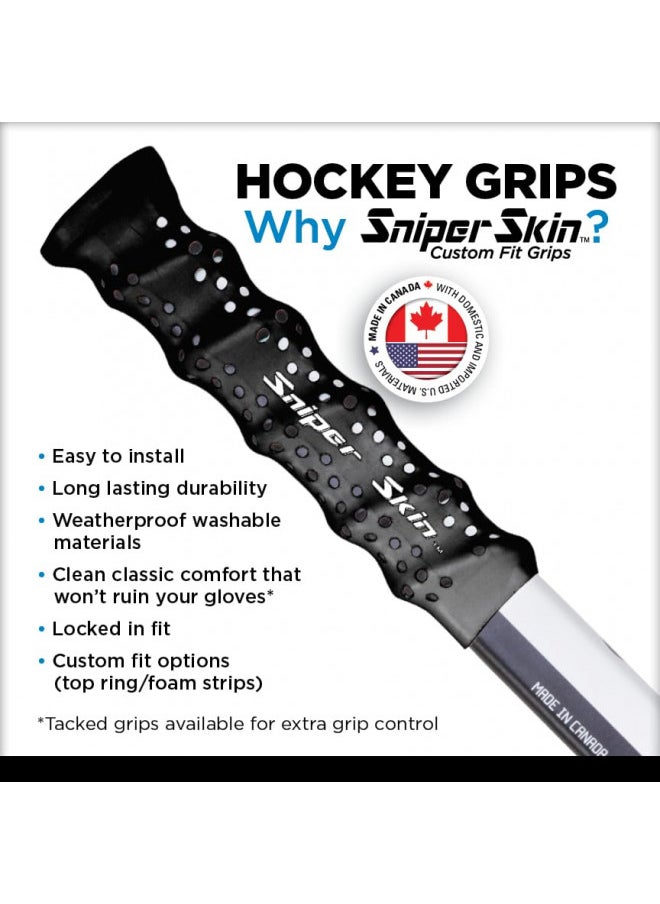 SNIPER SKIN SNIPER SKIN Hockey Grip, Fits Adult and Kids Sticks, Easy Install, Durable, Better Than Hockey Tape, Ideal Team Swag, Clean Non-tack - Black  - Image 2