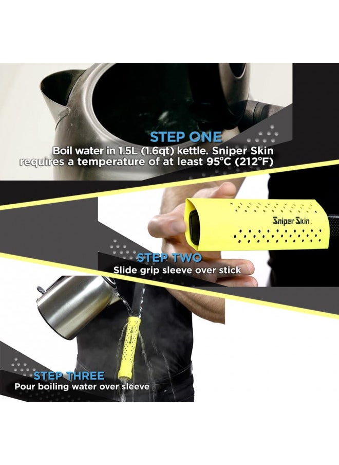 SNIPER SKIN SNIPER SKIN Hockey Grip, Fits Adult and Kids Sticks, Easy Install, Durable, Better Than Hockey Tape, Ideal Team Swag, Clean Non-tack - Black  - Image 1