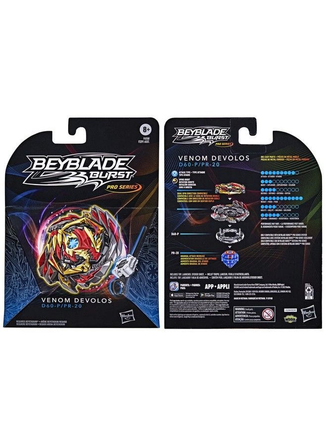 BeyBlade - Burst Pro Series Venom Devolos Spinning Top Starter Pack Attack Type Battling Game Top With Launcher Toy - Image 1