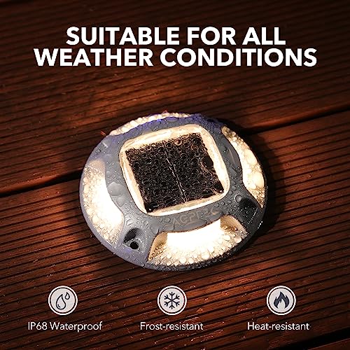 AGPTEK Solar Driveway Lights Outdoor 12 Pack, 2 Color Modes LED Deck Dock Marine Waterproof Driveway Marker Lights for Step Sidewalk Stair Garden Pathway Walkway Yard (Warm White/Cool White) - Image 3