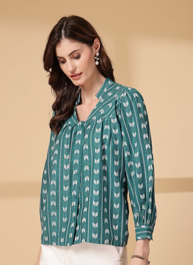 PlusS قميص مطبوع غير رسمي للنساء - Image 4