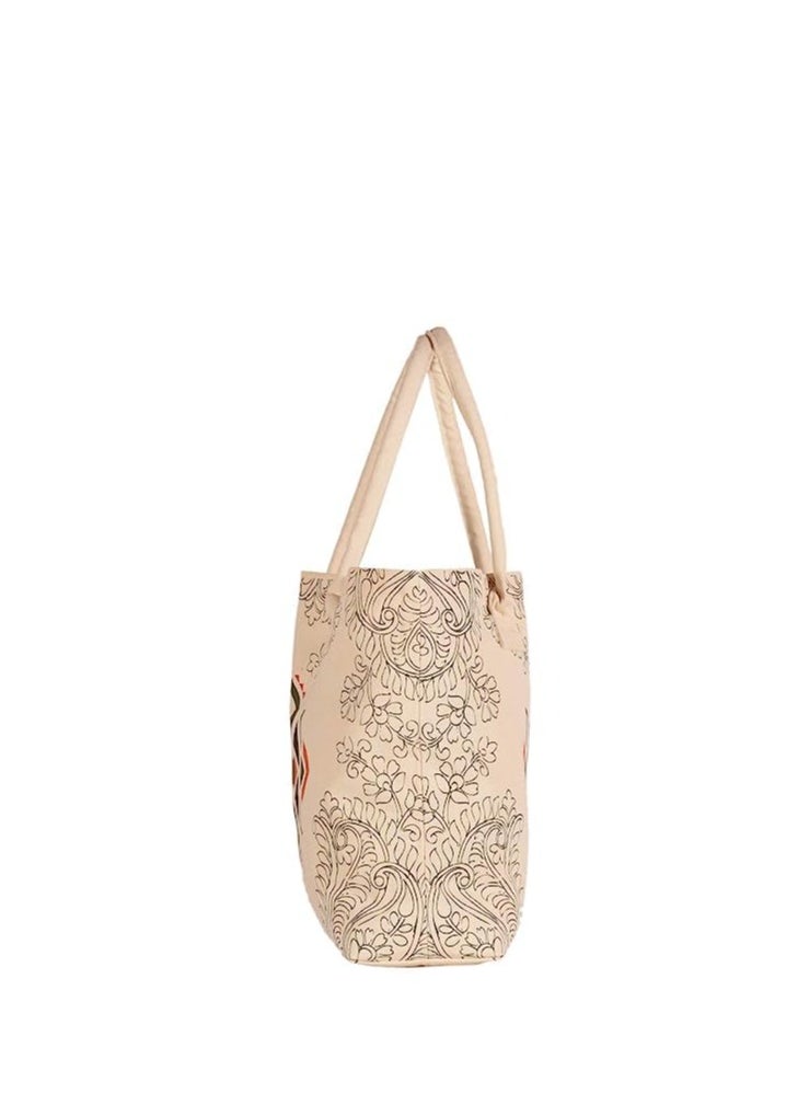 Earthsafe Earthsave Cotton Canvas Reusable Printed Bags Off White Eco Friendly Tote for Stylish Shopping Everyday Use  - Image 2