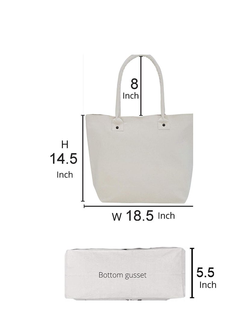 Earthsafe Earthsave Cotton Canvas Reusable Printed Bags Off White Eco Friendly Tote for Stylish Shopping Everyday Use  - Image 5