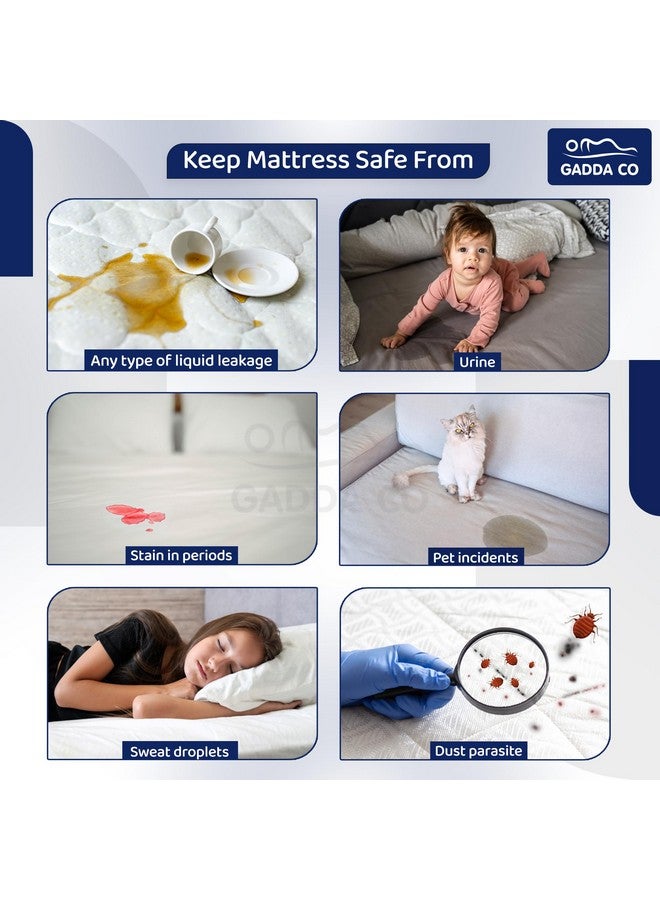 GADDA CO GADDA CO 100% Waterproof Premium Cotton Feel Mattress Protector Double Bed 72x75 Inch|Ultra Soft Breathable & Hypoallergenic Fitted Bed Protector Terry Cover(6x6.3 feet, Fits Upto 10 Inches, Coffee)  - Image 5