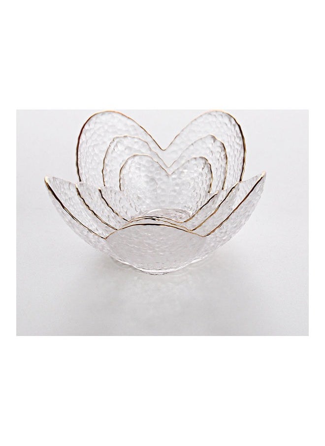 Generic 3-Piece Gold Rim Salad Bowl Hammer Petal Clear Glass Bowl Living Room Household Fruit Plate For Unicorn Lotus  - Image 3
