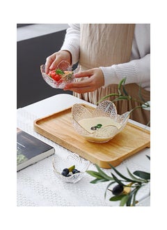 Generic 3-Piece Gold Rim Salad Bowl Hammer Petal Clear Glass Bowl Living Room Household Fruit Plate For Unicorn Lotus  - Image 5