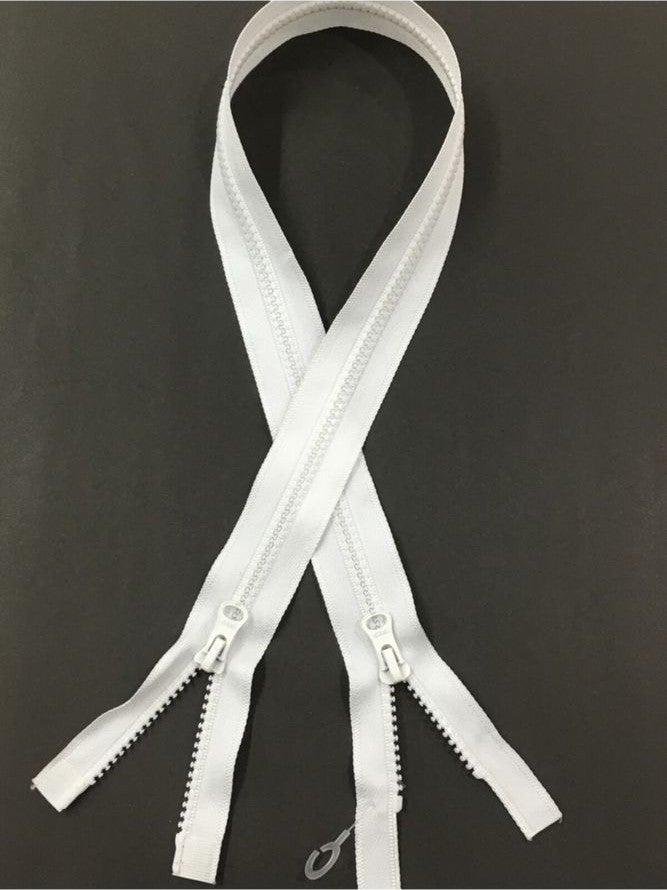 Karan Tuhafiye Karan Haberdashery Coat Zipper Double Sided 80 cm White Bone Tooth 1123 - Image 1