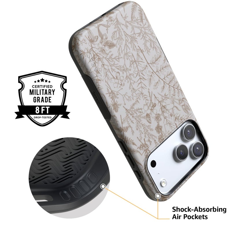 Casely iPhone 17 Pro Case | Beige Garden | Neutral Floral | Bold Protective Design | Compatible with MagSafe - Image 4