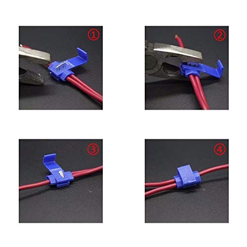 Larlansz 125PCS Solderless Quick Splice Snap Wire Splitter Tap Connectors Insulated Crimp Connector to Connect Electrical Wires 22-10 AWG - Image 3