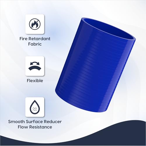 Endure 4 ID Straight Silicone Coupler Hose 102mm High Temp 4Ply Reinforced Length152mm Thickness5mm Intake Piping Couplers for High Performance Vehicles Automotive Silicone Hose Blue - Image 5