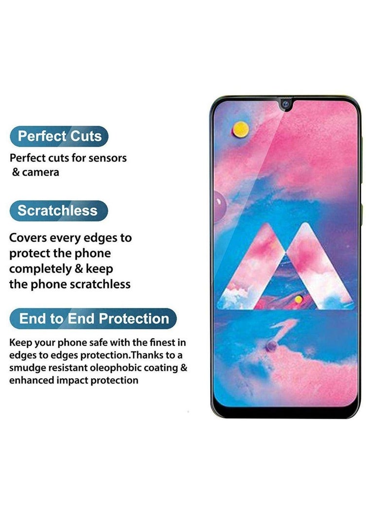 جلاس واقي شاشة كامل من الزجاج المقوى لهاتف سامسونج جالاكسي A70، بإطار أسود - Image 3