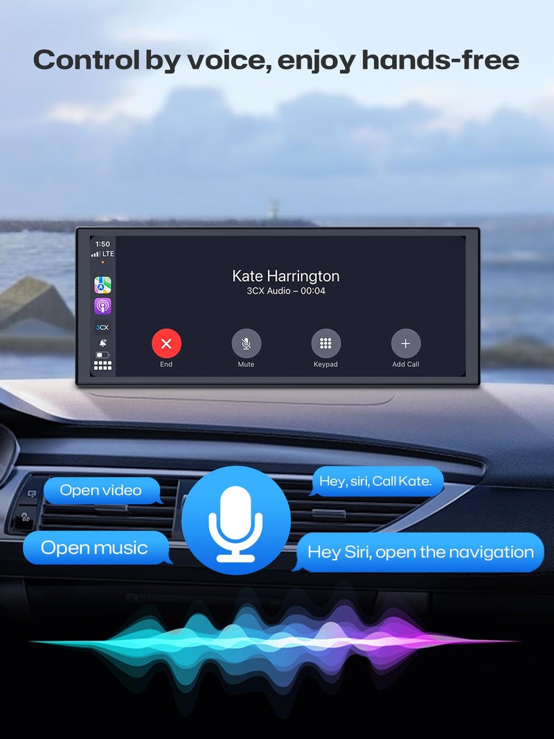 INNOVV V1 CarPlay Screen for Car, 10.3" Wireless Apple CarPlay & Android Auto, Plug & Play Magnetic Detachable, GPS Navigation, Mirror Link, Voice Control, Music Play, HD IPS Display, Fits All Cars - Image 4