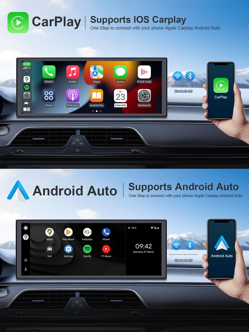 INNOVV V1 CarPlay Screen for Car, 10.3" Wireless Apple CarPlay & Android Auto, Plug & Play Magnetic Detachable, GPS Navigation, Mirror Link, Voice Control, Music Play, HD IPS Display, Fits All Cars - Image 2