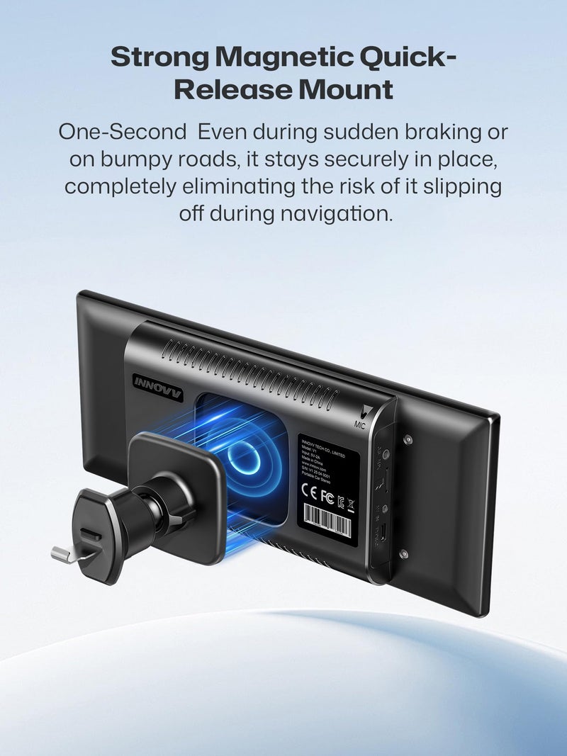 INNOVV V1 CarPlay Screen for Car, 10.3" Wireless Apple CarPlay & Android Auto, Plug & Play Magnetic Detachable, GPS Navigation, Mirror Link, Voice Control, Music Play, HD IPS Display, Fits All Cars - Image 3