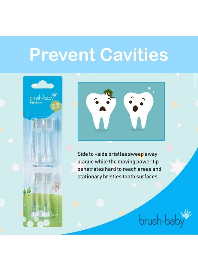 brush-baby Brush Baby Babysonic Replacement Brush Heads (18 36 Months) Pack Of 4 Multicolor (Abrb085) - Image 5