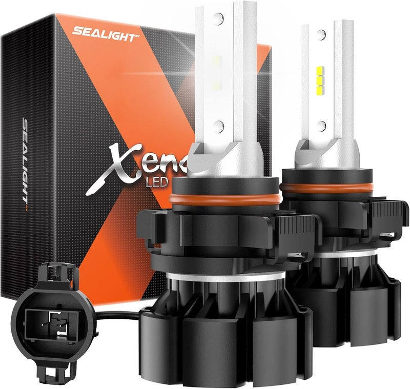 مصابيح ضباب LED SEALIGHT 5201 5202 13000 لومن 600 سطوع عالي تبديد حرارة فائق PS19W PS24W مصابيح ضباب LED 6500K أبيض بارد 50000 ساعة عمر افتراضي عبوة من 2