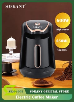 sokany Turkish Coffee Maker, Coffee Making Machine, 600W 250ml Electric Coffee Pot, SK-04008(Black)  - Image 1