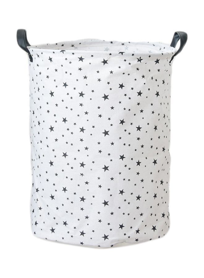 NIBEMINENT Star Printed Folding Storage Basket White/Black 40x50centimeter - Image 1