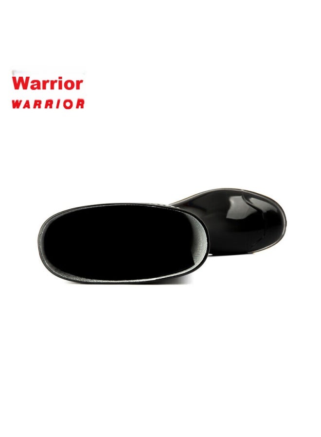 Pull Back Warrior Rain Boots For Men, Stylish Outdoor Waterproof Non-slip Wear-resistant Hl8075 Mid-calf Black Size 39 - Image 5