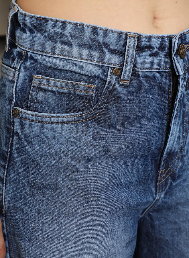 هاي ستار شورت دنيم قطن بخصر عالي - Image 4