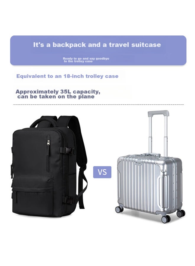 Landcase Backpack, Travel Bag For Women, Large Capacity, Shoulder Bag For Men, Short-trip Travel Bag, Multifunctional Laptop Bag, 5162 Black, Small Size - Image 4
