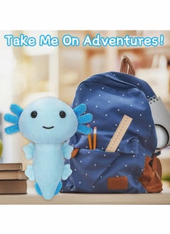 KASTWAVE 8 Inch Axolotl Stuffed Animal Soft Plush Squishy Toy Animals Throw Pillow Doll Cute Plushies Room Decor Great Gifts for Kids Birthday Blue  - Image 4