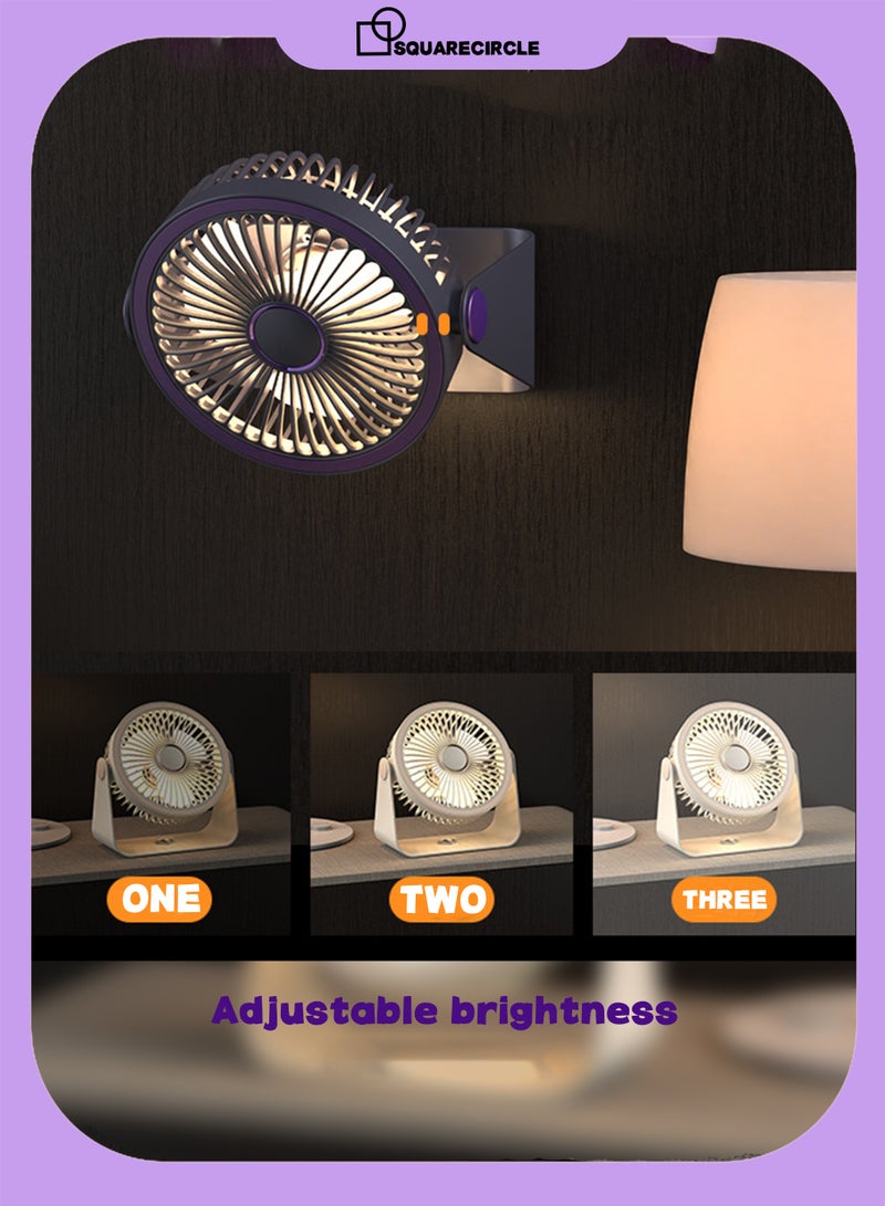 Squarecircle Bedroom fan, full room desktop air circulation fan, 3D circulating wind, aromatherapy air supply function, 28dB low noise, quiet, 5 speeds, 3 levels of atmosphere light, wall mountable, desktop fan, portable desktop fan, suitable for office, kitchen and home - Image 5