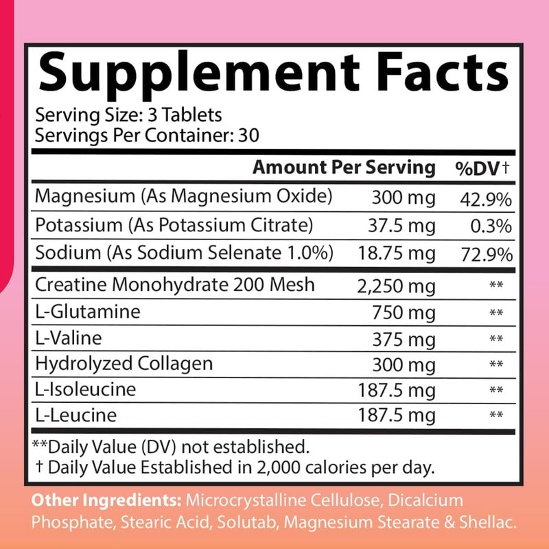 Angry Supplements أقراص بي بي إل لتحسين المؤخرة  مكمل كرياتين لزيادة حجم المؤخرة  بناء العضلات  مكمل لبناء الأرداف للنساء مع كرياتين مونوهيدرات  إل-جلوتامين  كولاجين وبي سي إيه إيه  90 حبة - Image 4