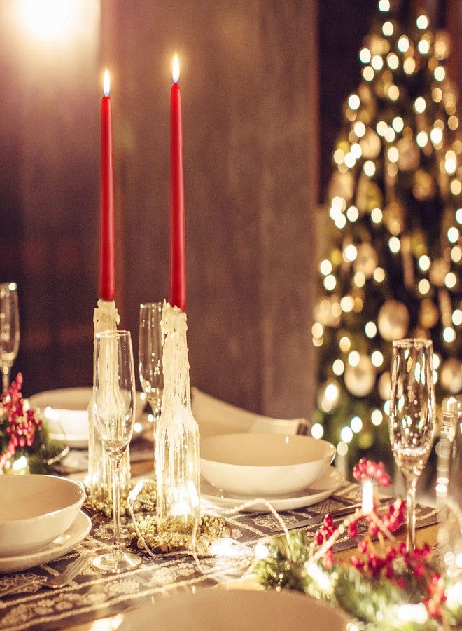 RAMBUE Luxurious 10" Red Taper Candles, 8 Pack Long Red Candlesticks for Creating a Bold and Vibrant Atmosphere - Dark Red Tapered Candles for Christmas, Holiday, Dinner - 8 Hour Burn Time - Image 4