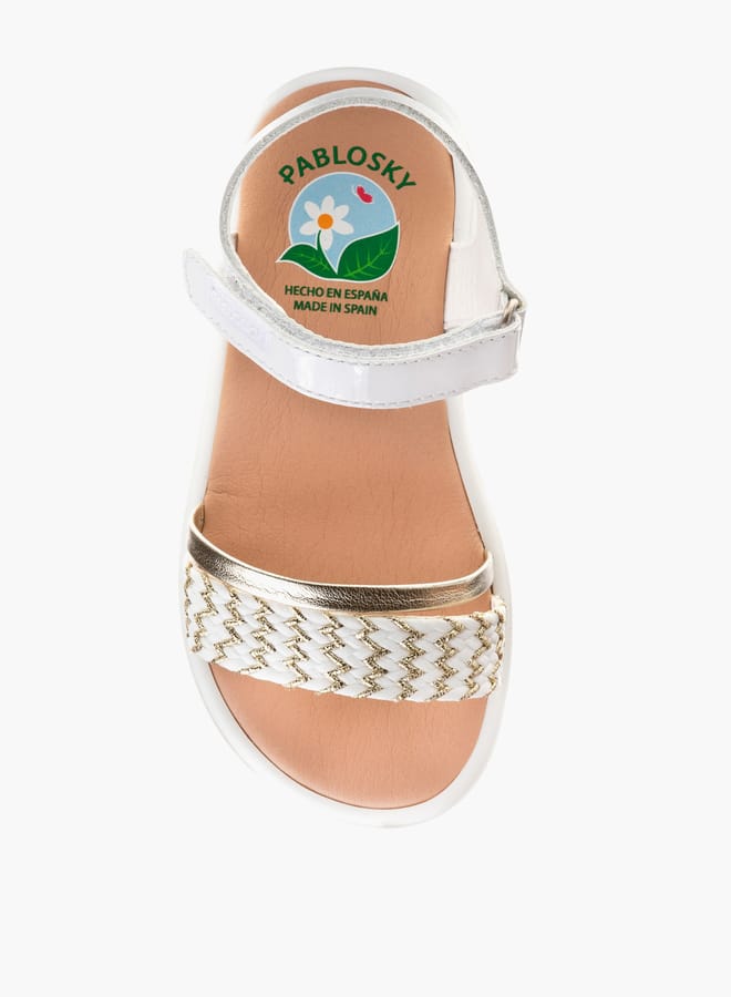 Pablosky Girls Strap Sandals With Hook And Loop Closure  - Image 4